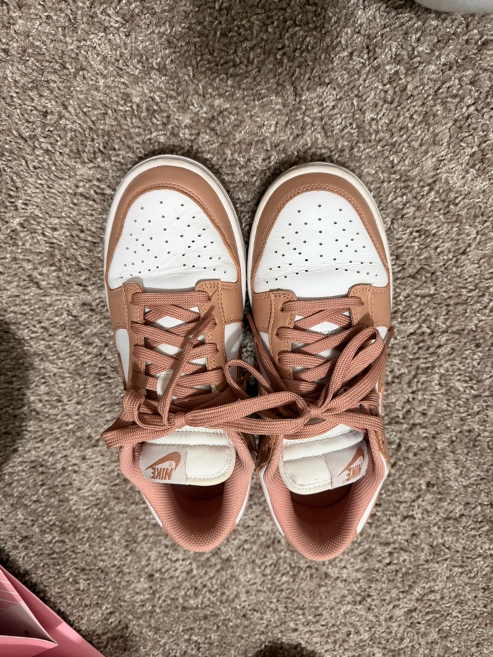 Nike dunk White and Dusty Pink Low-Top Sneakers